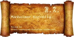 Manheimer Kornélia névjegykártya